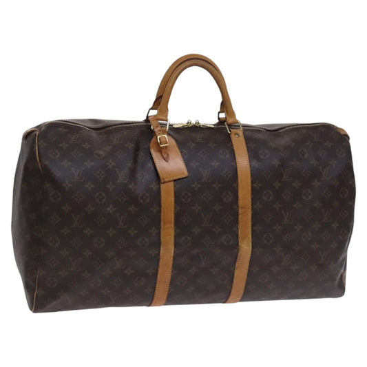 Louis Vuitton Keepall 60, Brown, Canvas, travel