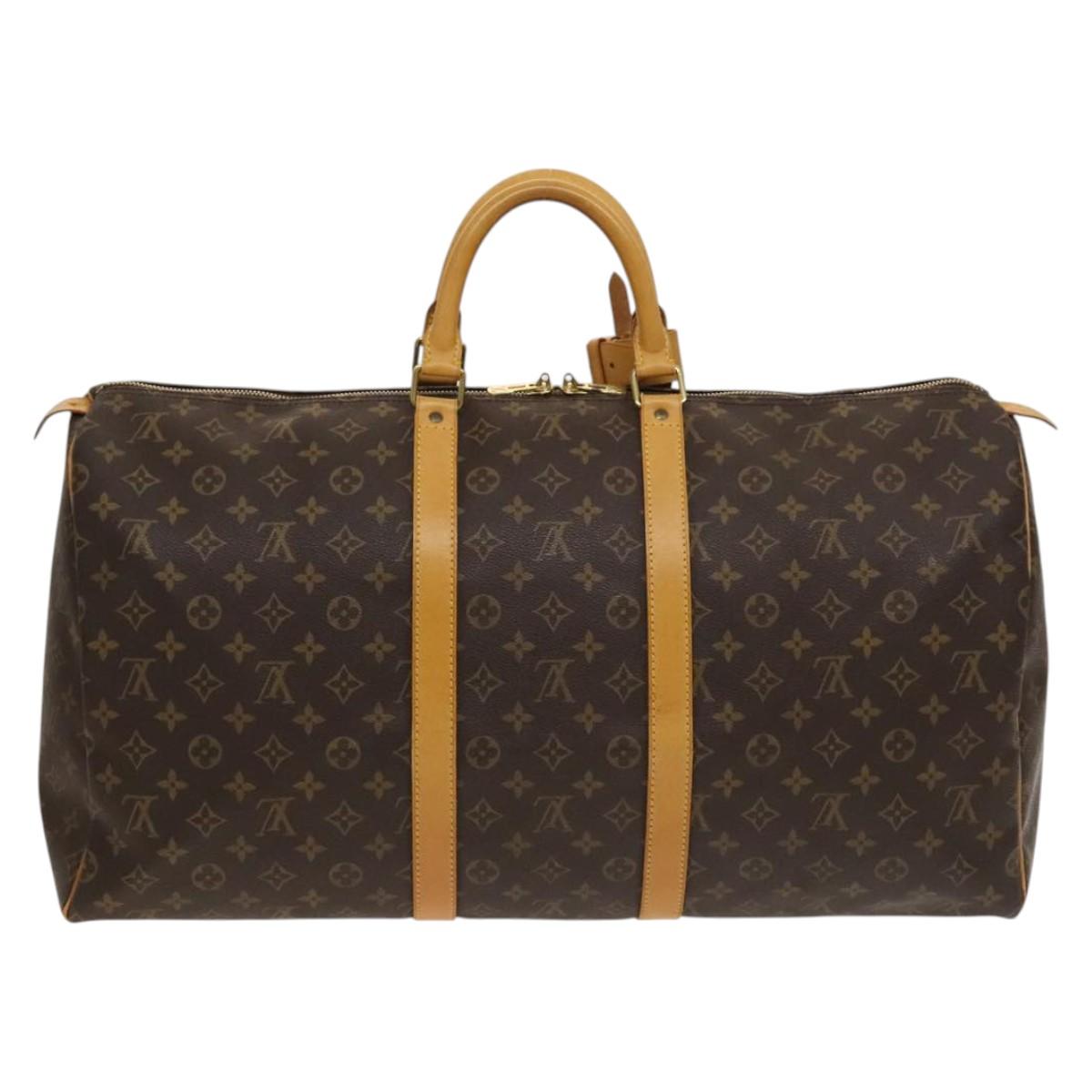 Louis Vuitton Keepall 55, Brown, Canvas, travel
