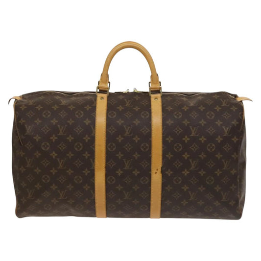 Louis Vuitton Keepall 55, Brown, Canvas, travel