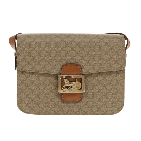 Céline Horse carriage, Beige, Canvas, shoulder
