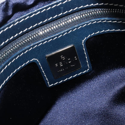 Fendi Zucchino Mamma Baguette Canvas, Navy, Canvas, Shoulder Bag