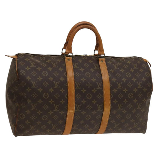 Louis Vuitton Keepall Bag Monogram Canvas, BROWN, CANVAS, Travel bag