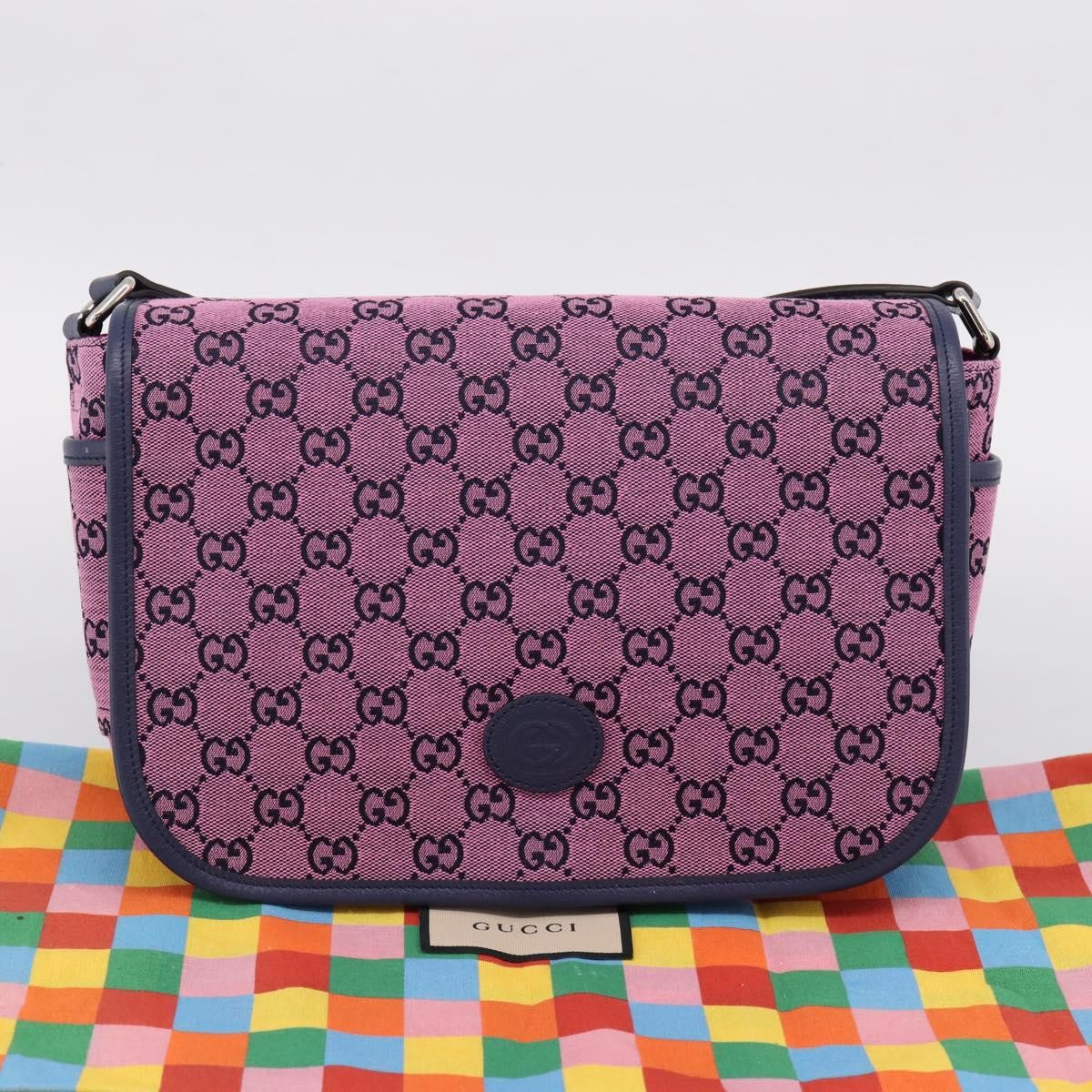 Gucci Children's Messenger GG Canvas, Pink, Canvas, Handbag