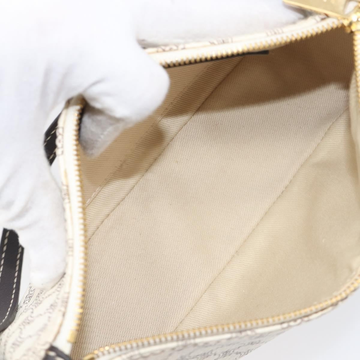 Celine Triomphe Macadam Zip Shoulder Bag Canvas, White, PVC, Clutch