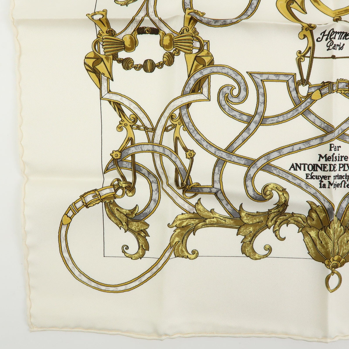 Hermes Carré 40 Silk, White, Silk, Scarf