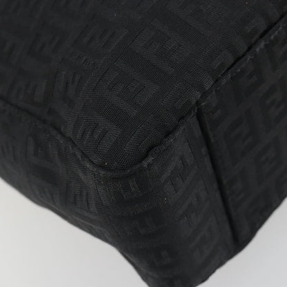 Fendi Shoulder Zucchino Canvas, Black, Canvas, Shoulder Bag