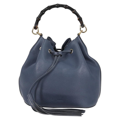Gucci Bamboo, Blue, Leather, handbag