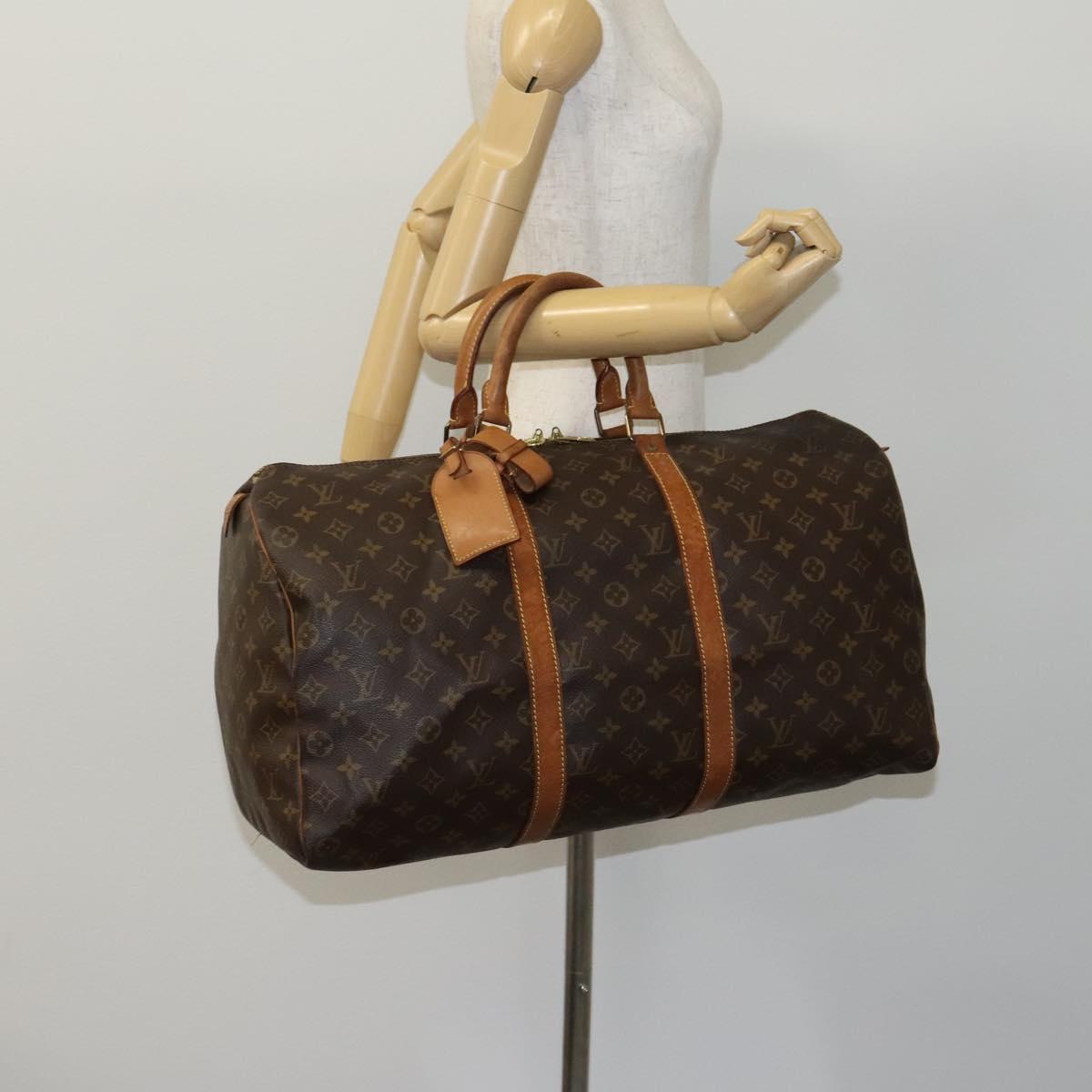Louis Vuitton Keepall 50, Brown, Canvas, travel
