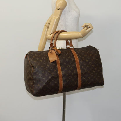Louis Vuitton Keepall 50, Brown, Canvas, travel