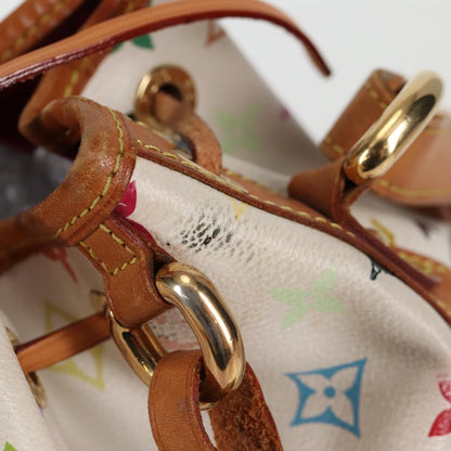 Louis Vuitton Petit Noé, White, Canvas, shoulder