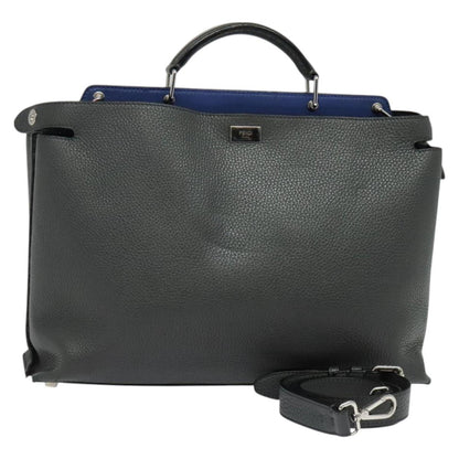 Fendi Peekaboo, Grey, Leather, handbag