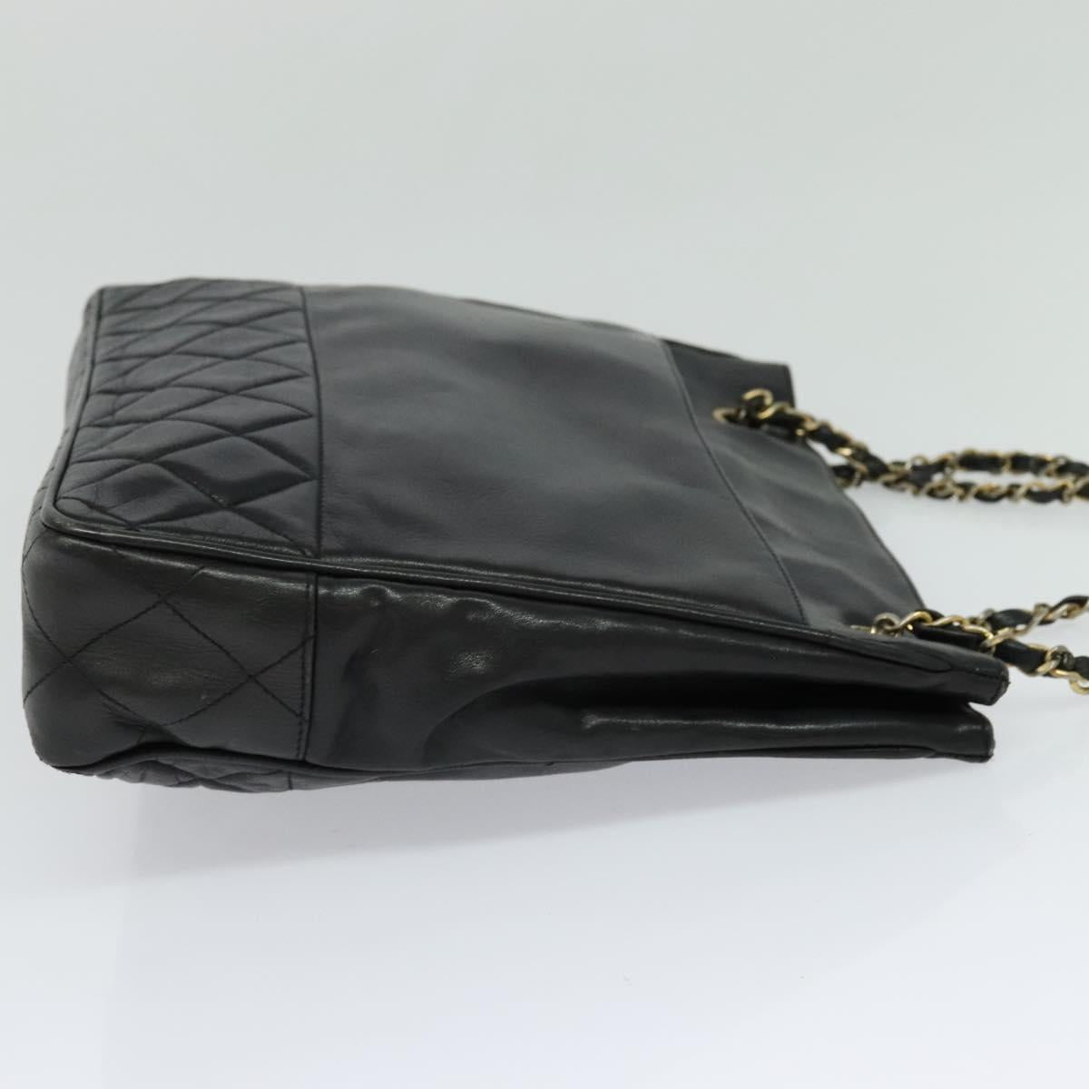Chanel Vintage Grand Shopping Tote Quilted Calfskin, BLACK, LEATHER, Shoulder bag