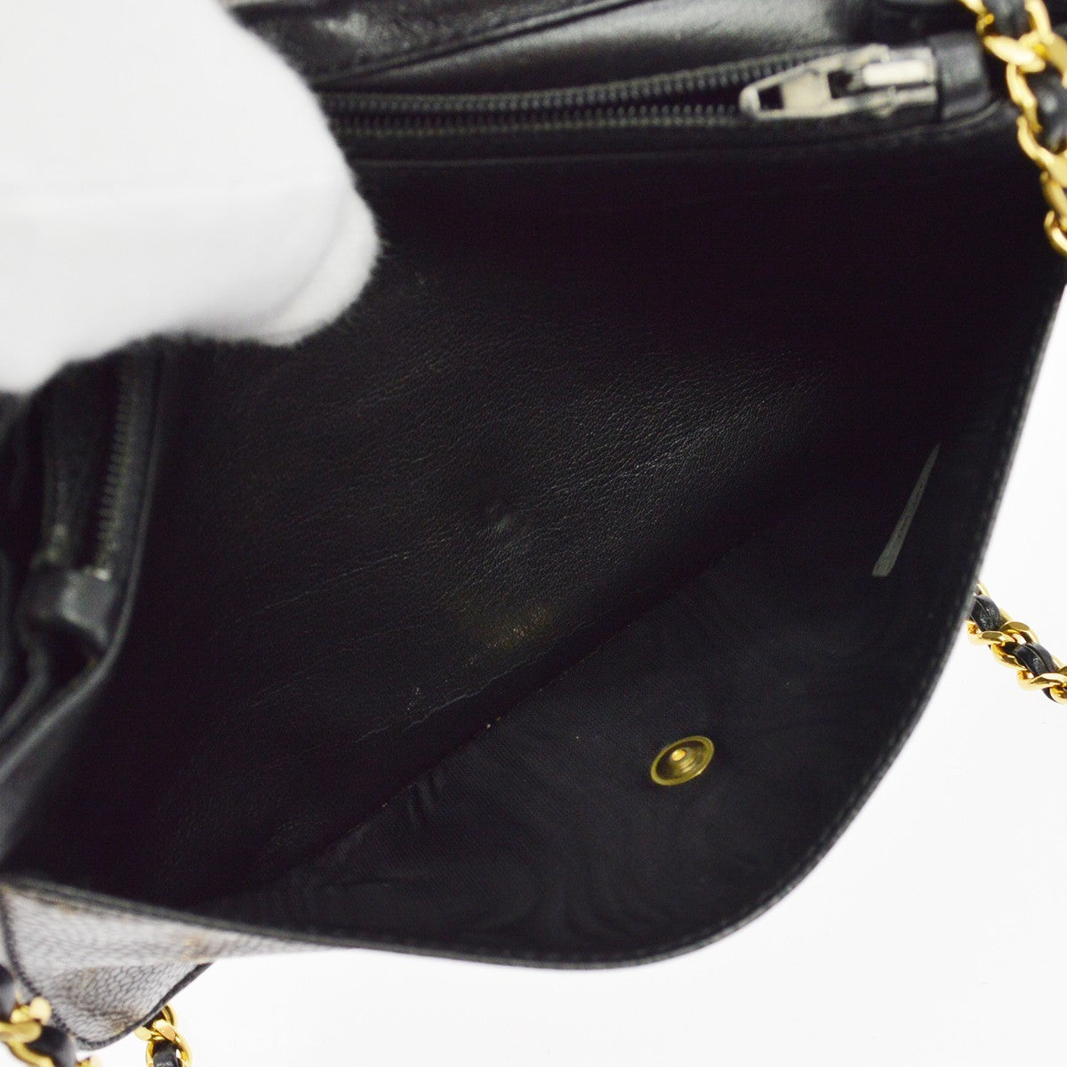 Chanel Vintage Timeless Wallet on Chain Caviar, Black, Leather, Crossbody Bag