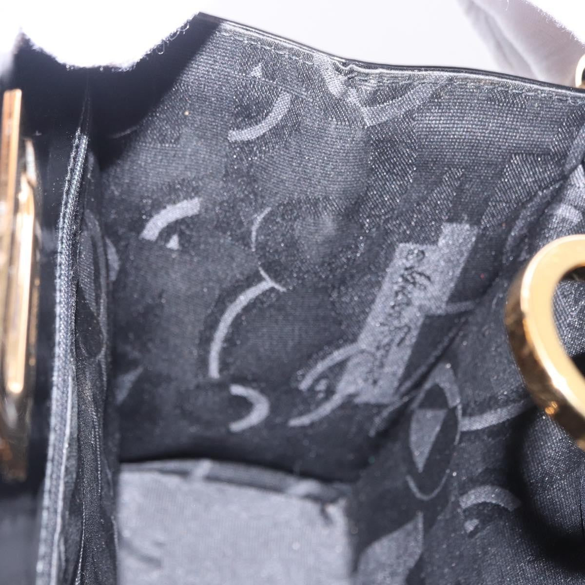 Salvatore Ferragamo Vintage Gancini Chain Patent Leather, Black, Patent Leather, Shoulder Bag