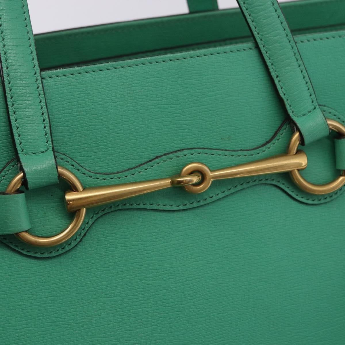 Gucci Bright Bit Convertible Leather, Green, Leather, Tote Bag