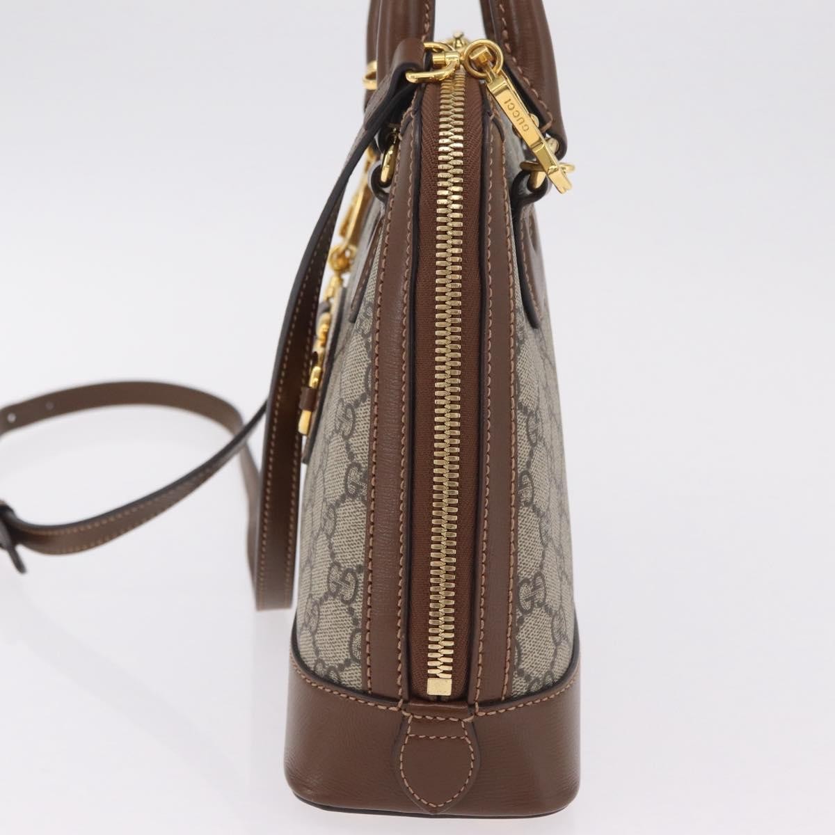 Gucci Horsebit 1955 Top Handle GG Coated Canvas with Leather, Beige, Canvas, Handbag