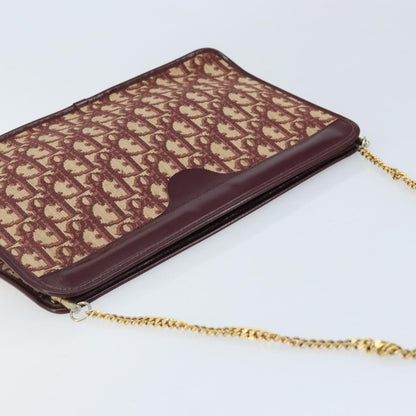 Christian Dior Vintage Trotteur Chain Canvas, Red, Canvas, Shoulder Bag