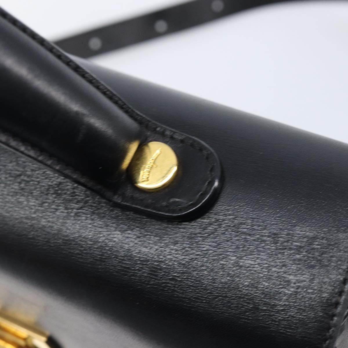 Salvatore Ferragamo Convertible Top Handle Leather, Black, Leather, Handbag