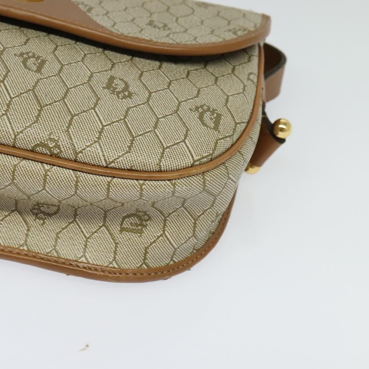 Christian Dior Vintage Honeycomb Canvas, Beige, Canvas, Shoulder Bag