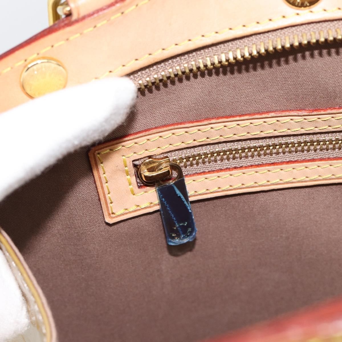 Louis Vuitton Blair Monogram Vernis, Beige, Patent Leather, Handbag