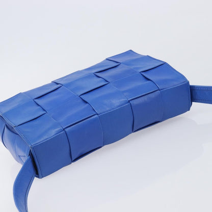 Bottega Veneta Cassette Maxi Intrecciato Leather, Blue, Leather, Crossbody Bag
