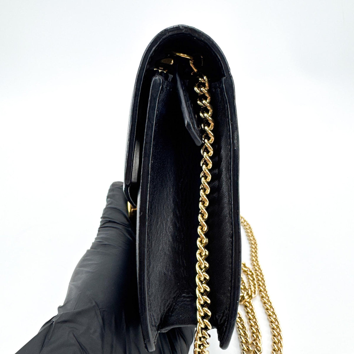 Fendi F Is Fendi Envelope Chain Clutch Leather, Black, Leather, Clutch