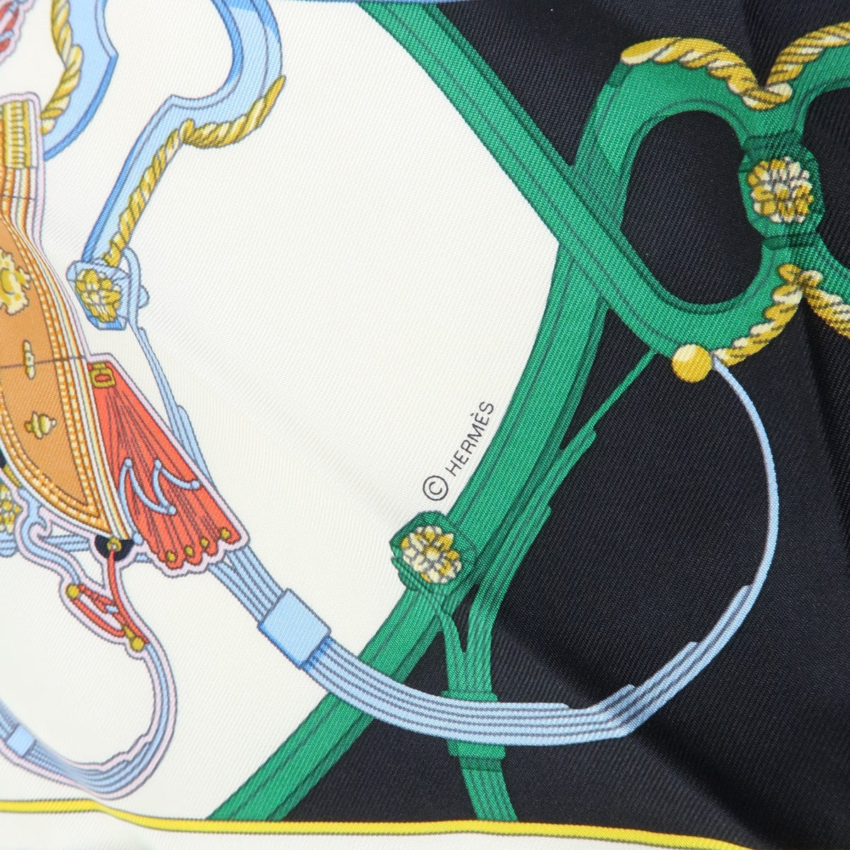 Hermes Carré 42 Silk, Blue, Silk, Scarf