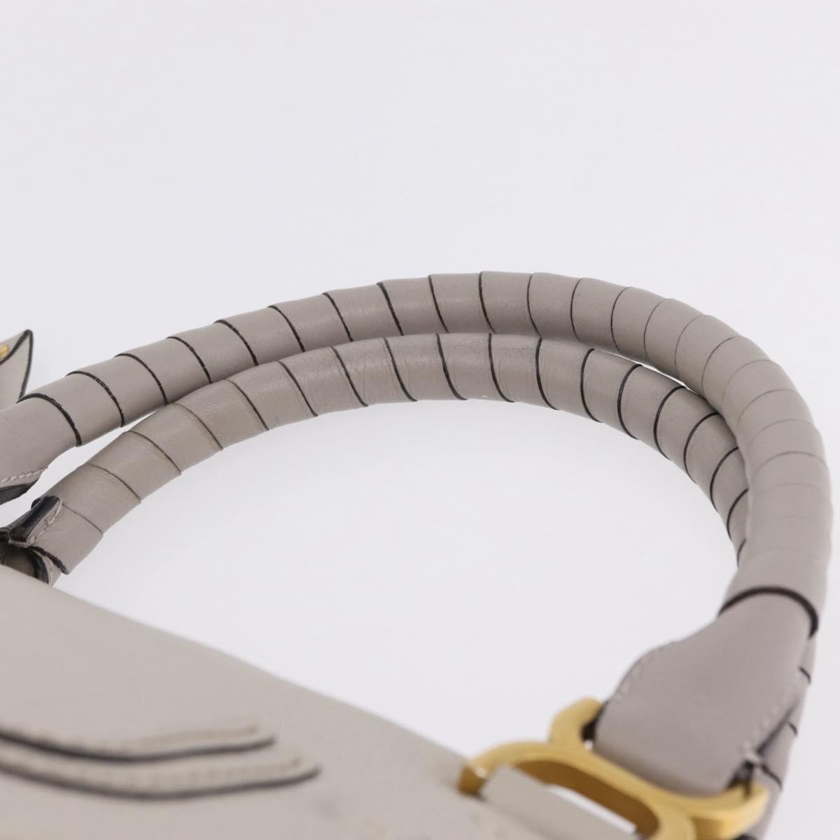 Chloe Marcie Satchel Leather, Gray, Leather, Handbag