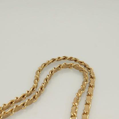 Chanel Vintage Classic Double Flap Bag Quilted Lambskin, BEIGE, LEATHER, Shoulder bag