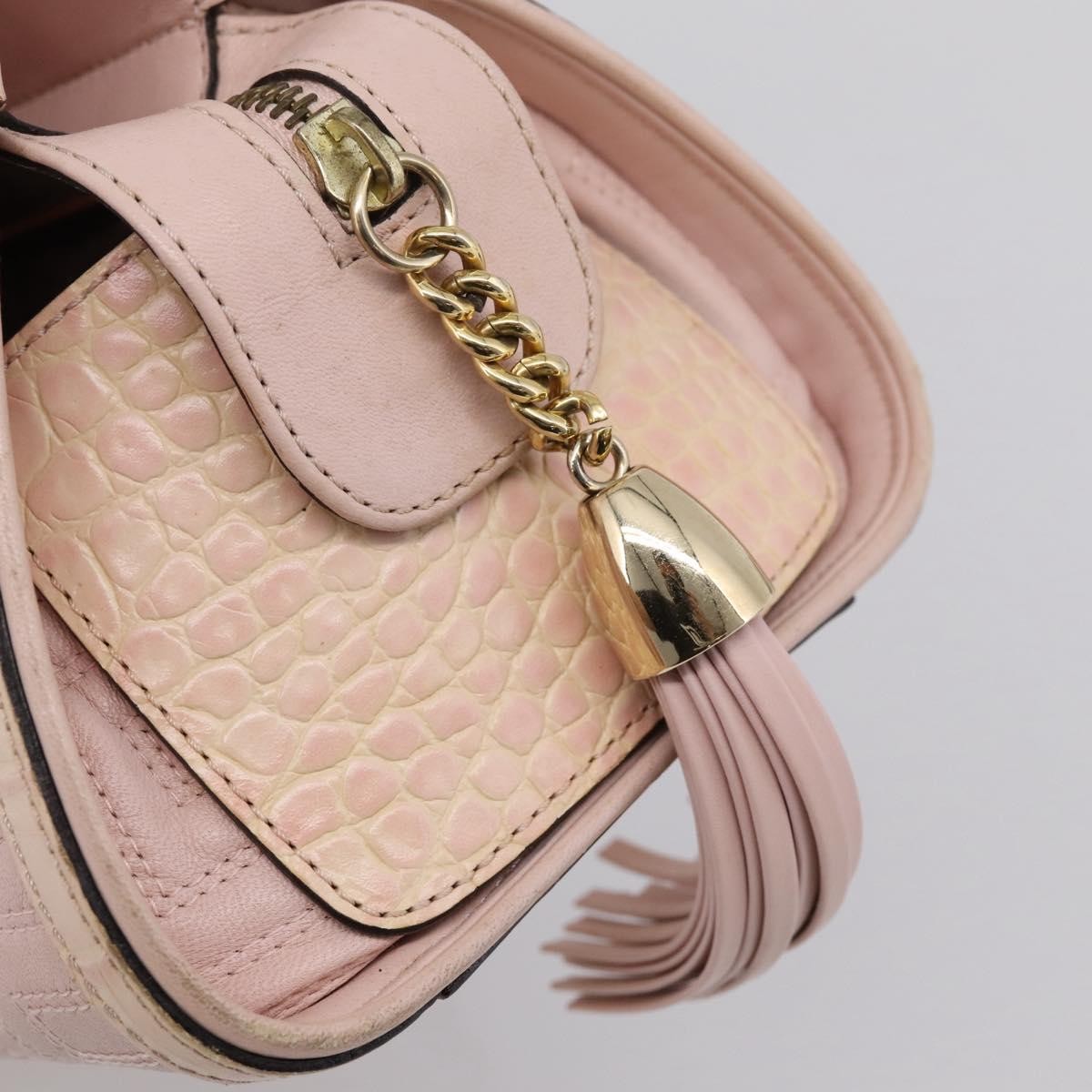 Versace Vintage Tote Leather, Pink, Leather, Tote Bag