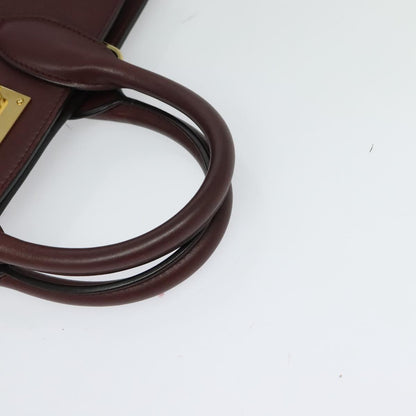 Salvatore Ferragamo Studio, Burgundy, Leather, handbag