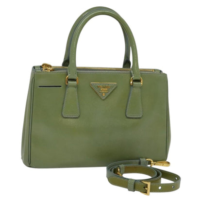 Prada Galleria, Green, Leather, handbag