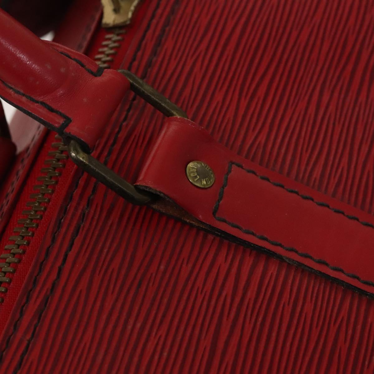 Louis Vuitton Keepall 50, Red, Leather, travel