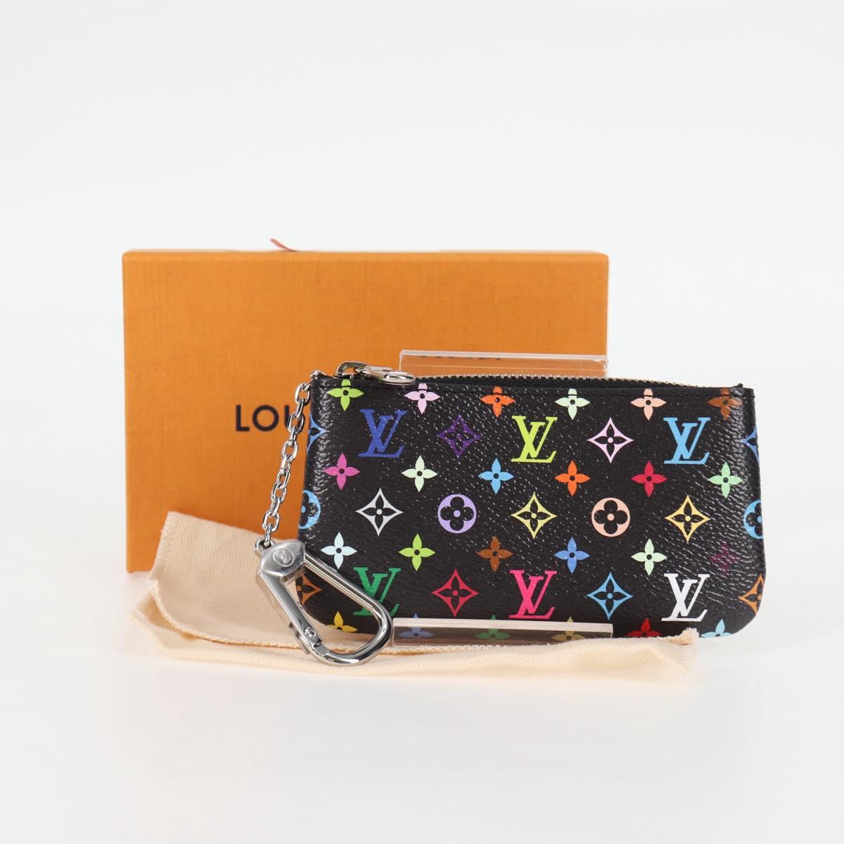Louis Vuitton Pochette Clés, Black, Canvas, wallet