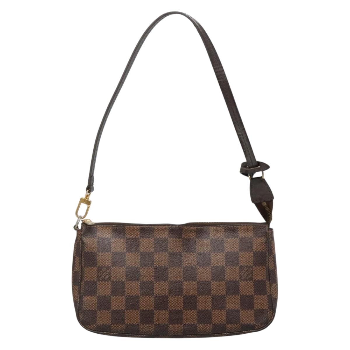 Louis Vuitton Pochette Accessoire, Brown, Canvas, clutch
