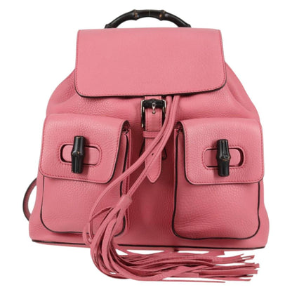 Gucci Bamboo, Pink, Leather, backpack