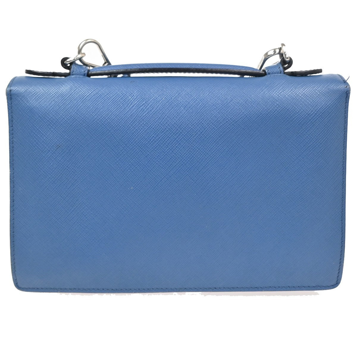 Prada Convertible Sound Top Handle Saffiano Leather, Blue, Leather, Shoulder Bag