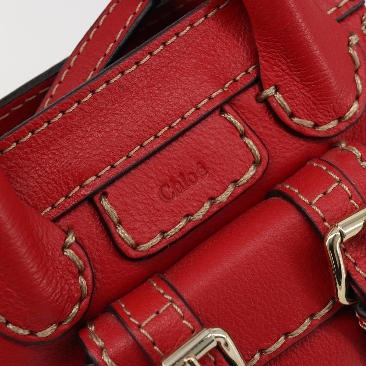 Chloe Edith Leather, Red, Leather, Clutch