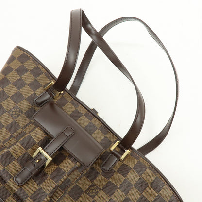 Louis Vuitton Manosque Damier, Brown, Canvas, Handbag