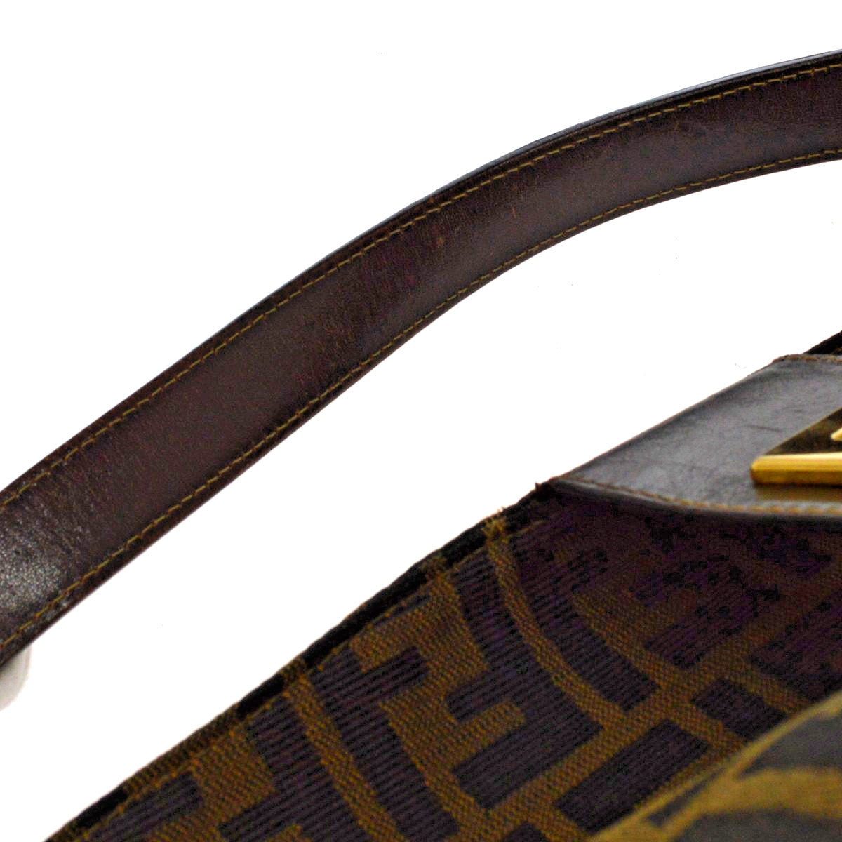 Fendi Zucca Tote Canvas, Brown, Canvas, Handbag
