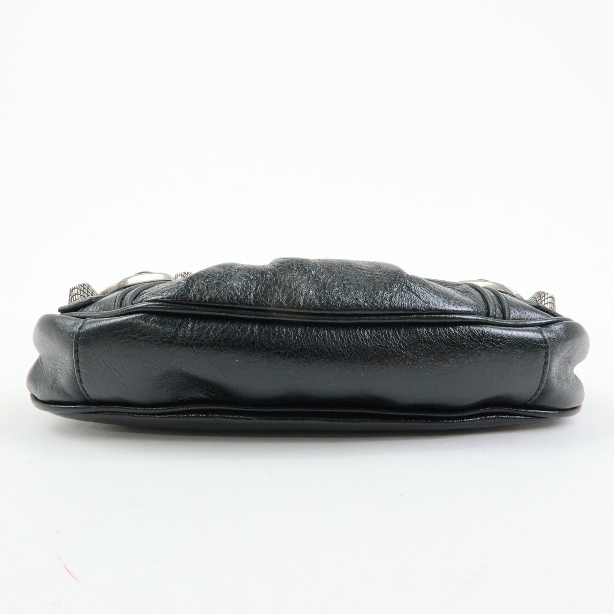 Balenciaga Le Cagole Giant Studs Chain Leather, Black, Leather, Shoulder Bag