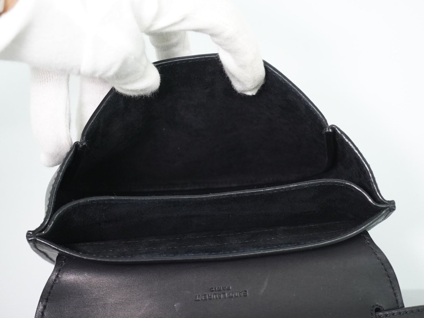 Saint Laurent Kaia Leather, Black, Leather, Shoulder Bag