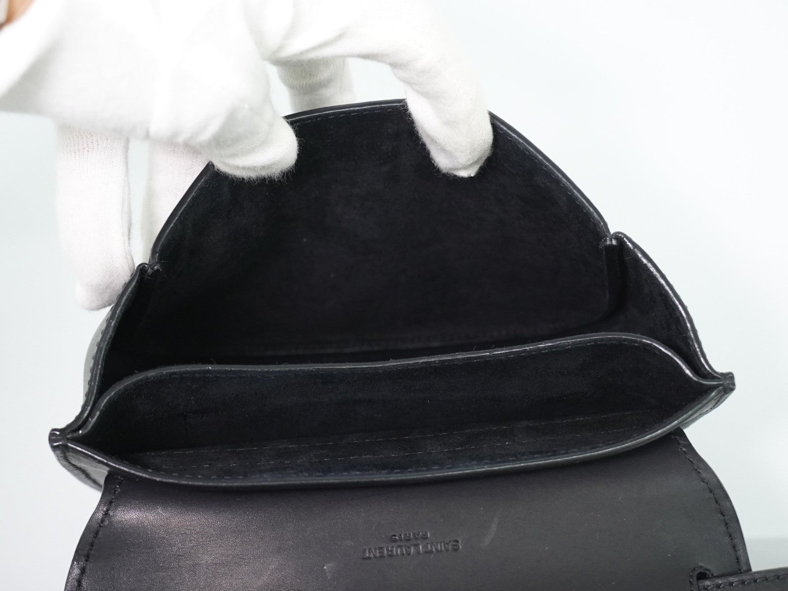 Saint Laurent Kaia Leather, Black, Leather, Shoulder Bag