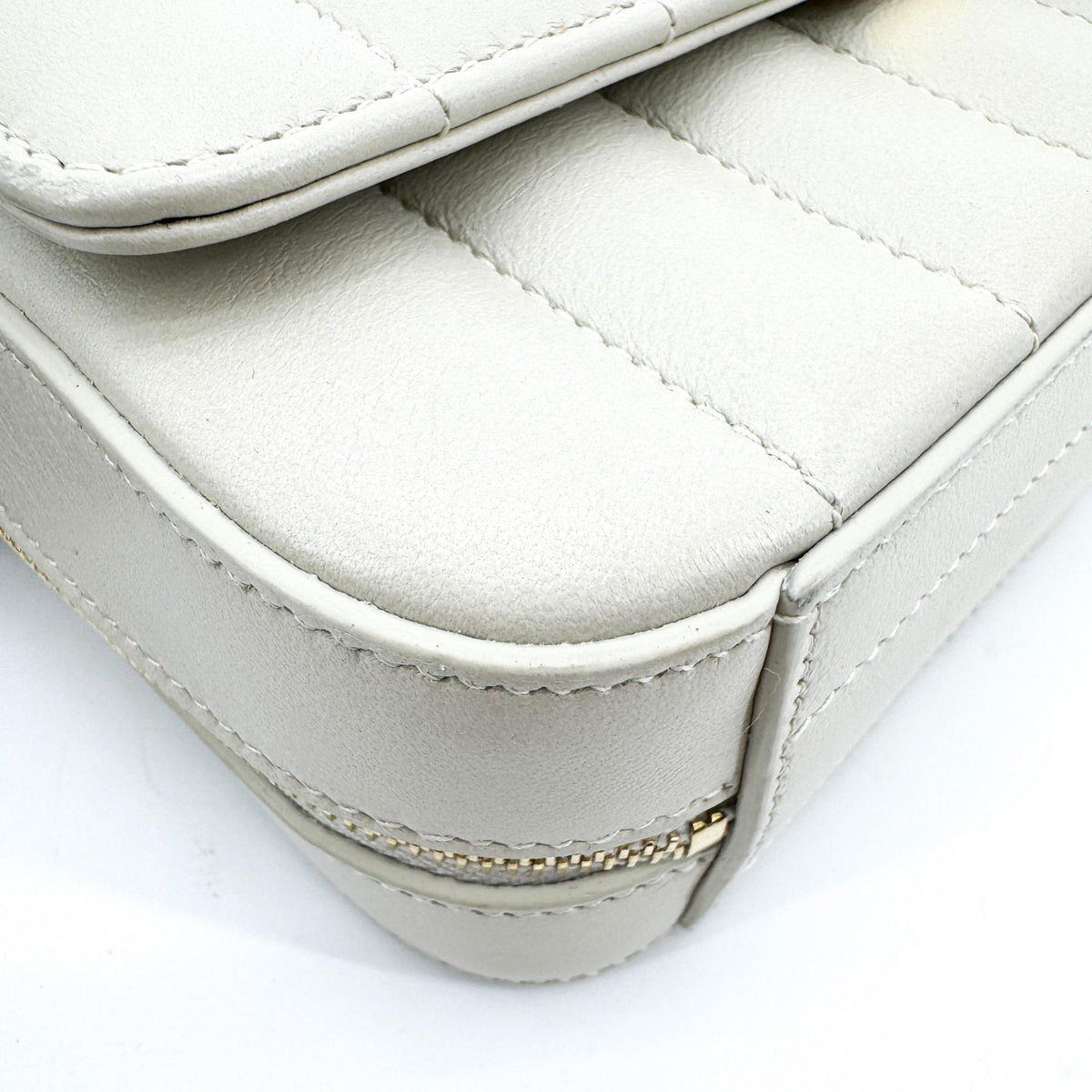 Saint Laurent Vicky Camera Vertical Quilted Leather, Gray, Leather, Handbag