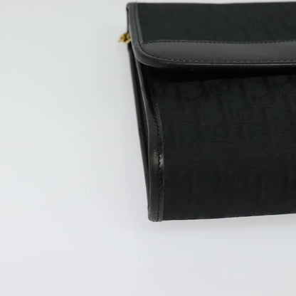 Christian Dior Vintage Trotteur Chain Canvas, Black, Canvas, Shoulder Bag