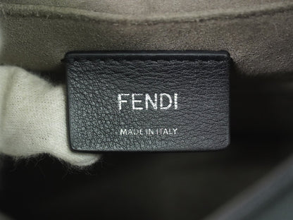 Fendi Kan I F Leather, Black, Leather, Shoulder Bag