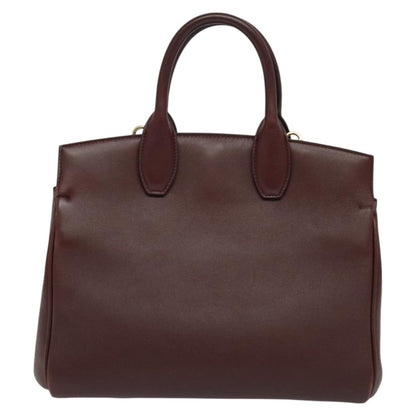 Salvatore Ferragamo Studio, Burgundy, Leather, handbag