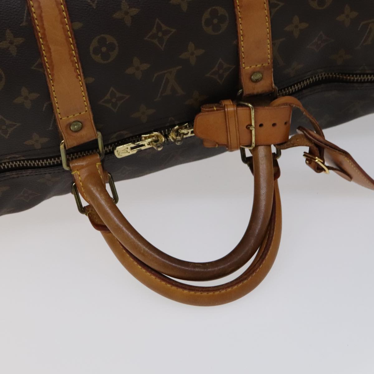 Louis Vuitton Keepall 55, Brown, Canvas, travel