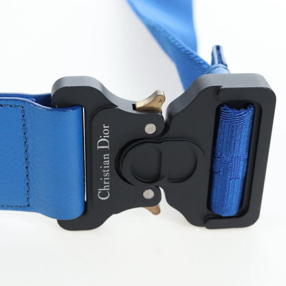 Christian Dior Saddle Leather, Blue, Leather, Crossbody Bag