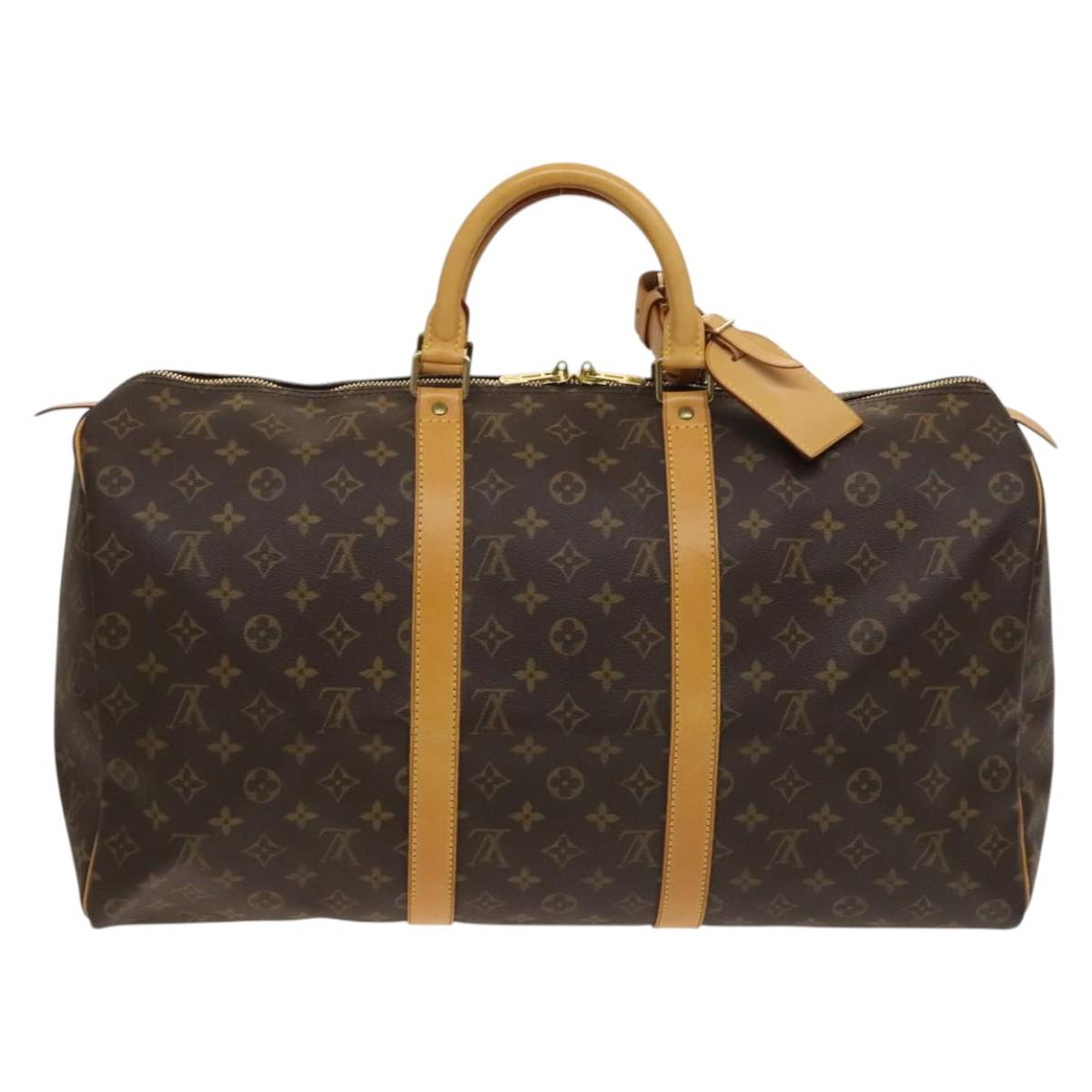Louis Vuitton Keepall 50, Brown, Canvas, travel